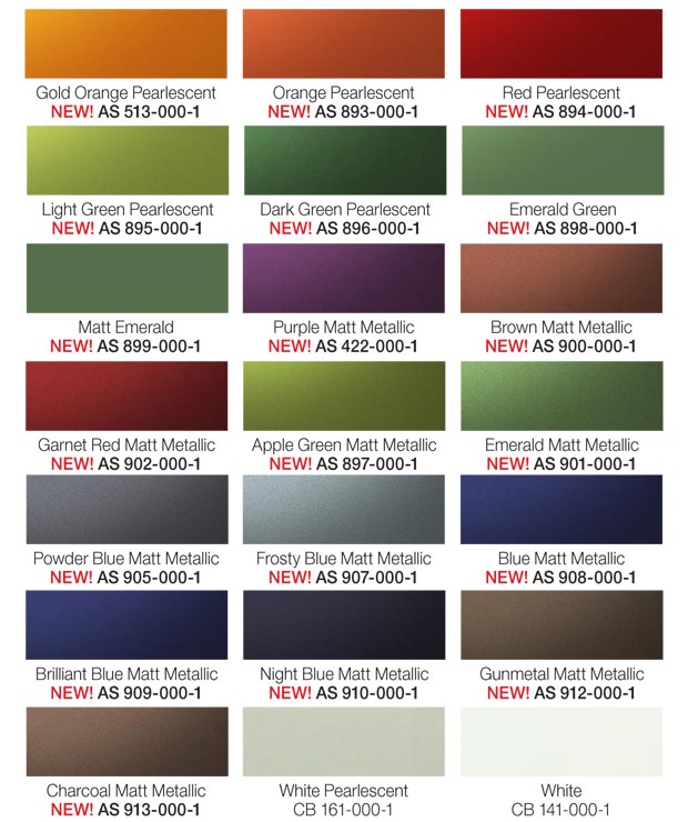 Avery Supreme Colour Chart